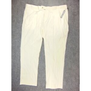 Paisley & Gray Slim Fit Pant Mens 42x32 White Solid Preppy Casual Chino 5280P
